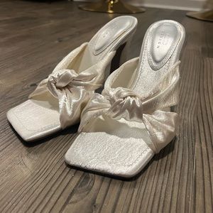 Asos Design Square toe white heels